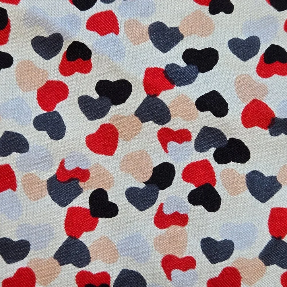 Loft 100% Silk Scarf Tiny Hearts